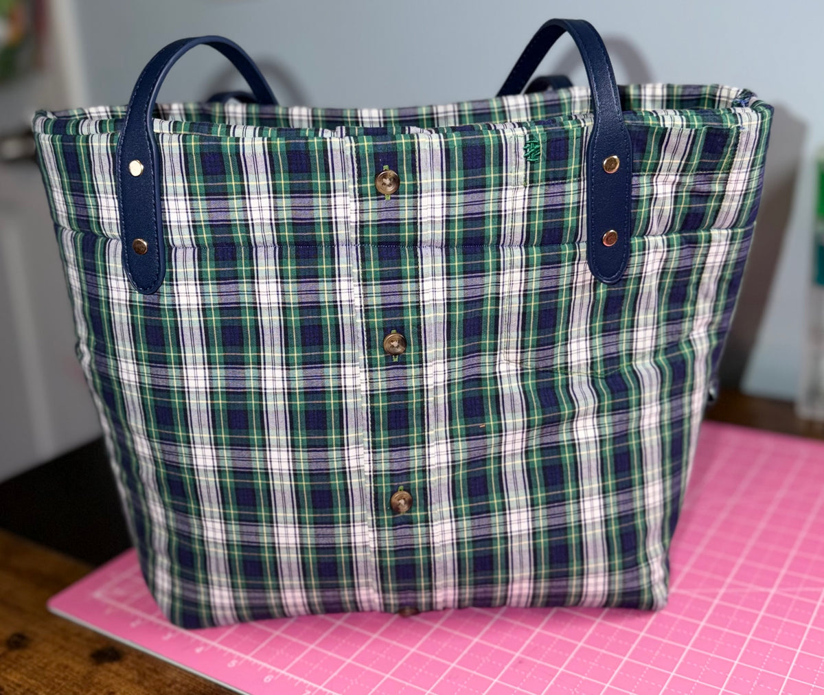 “Henley” upcycled shirt handmade shoulder handbag