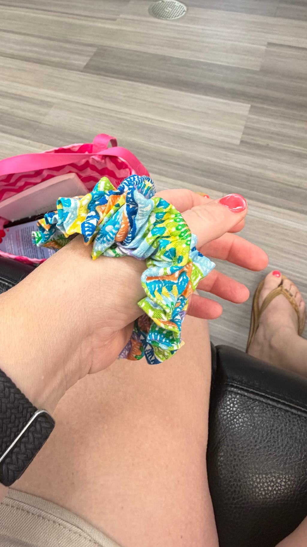 Scrunchie Key chain with swivel hook