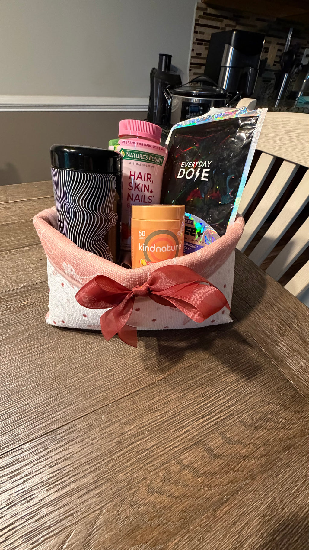 Pink & White Butterfly Dolly Parton upcycled dish drying Fabric basket