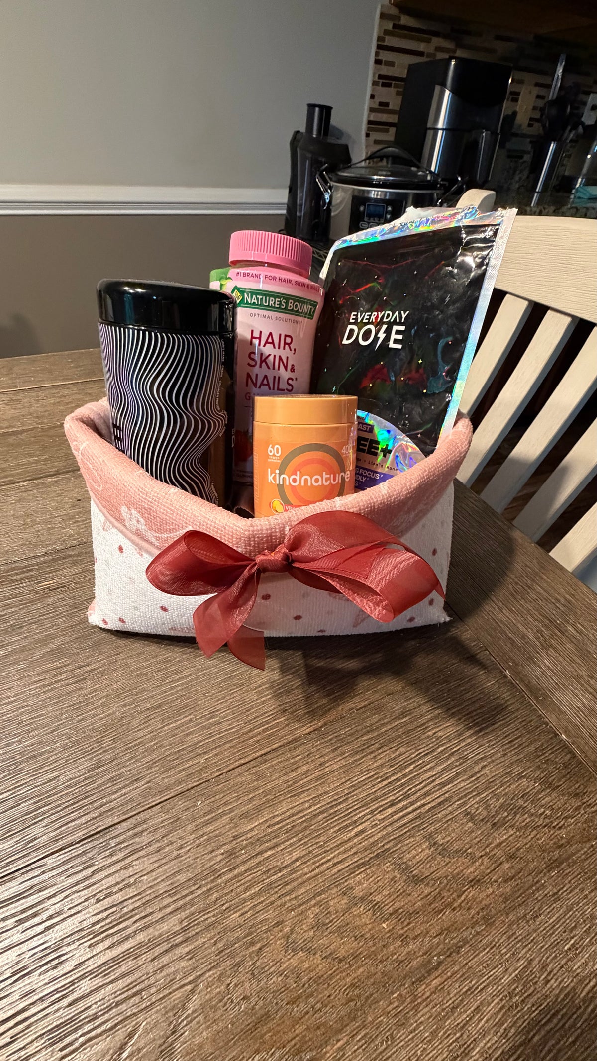 Pink & White Butterfly Dolly Parton upcycled dish drying Fabric basket