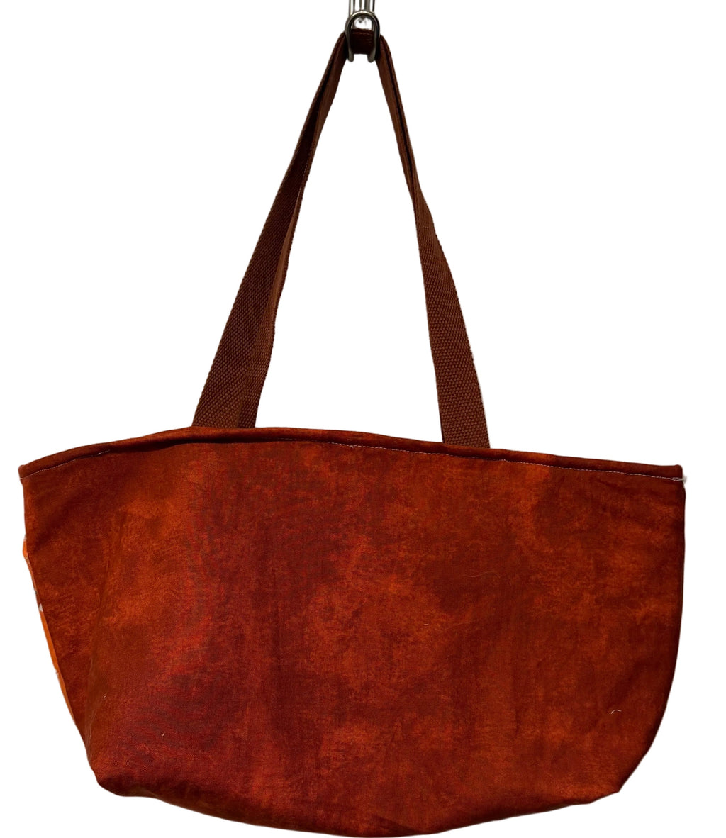 🍂 Handmade Fall Dog Lover Upcycled Tote Bag – Autumn Leaves 🍁